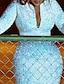 Χαμηλού Κόστους Βραδινά Φορέματα-Γοργόνα φόρεμα βραδινό φόρεμα λάμψη&amp;amp; επίσημο φόρεμα λάμψης για καλεσμένους γάμου, μακρύ μανίκι v λαιμόκοψη με παγιέτες με σκίσιμο από πούλιες 2024