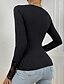 cheap Blouses &amp; Shirts-Women&#039;s Shirt Blouse Black Lace Patchwork Plain Casual Long Sleeve V Neck Basic Regular S