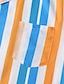 voordelige Hawaiiaanse zomerhemden voor heren-Voor heren Overhemd met knopen Normaal shirt Zomer overhemd Strand hemd Hawaiiaans overhemd Geel + blauw Zwart Donker Marine Rood Oranje Korte Mouw Streep Strijkijzer Straat Hawaii Button-omlaag