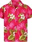 abordables camisas casuales de los hombres-Hombre camisa hawaiana Abotonar la camisa Camisa de verano Camisa casual Camisa de campamento Graphic Floral Cuello Vuelto Rosa Rojo Azul Piscina Morado Naranja Casual Diario Manga Corta Abotonar
