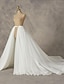 cheap Wedding Dresses-Hall Casual Wedding Dresses A-Line Separates Separates Court Train Tulle OverSkirts Bridal Gowns With Solid Color 2024