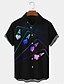 abordables Chemises imprimées pour hommes-Homme Chemise Imprimés Photos Poker Col rabattu Noir 3D effet Plein Air Casual Manches courtes Bouton bas Imprimer Vêtement Tenue Tropique Mode Design Hawaïen