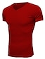 abordables T-shirts décontractés pour hommes-Homme T shirt Tee Chemise musclée T-shirt en tricot côtelé Plein Col V Extérieur sport Manches courtes Vêtement Tenue Mode Vêtement de rue Frais Casual Quotidien