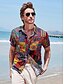 abordables Chemises imprimées pour hommes-Chemise d&#039;été hawaïenne rétro en coton et lin pour hommes