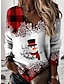 economico Felpe e maglioni da donna-Per donna Felpa Maglione Attivo Streetwear Rosso Bianco Pop art Natale A V Manica lunga S M L XL 2XL 3XL