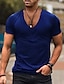 cheap Men&#039;s Casual T-shirts-Men&#039;s T shirt Tee Plain V Neck Sports &amp; Outdoor Sport Short Sleeve Clothing Apparel Fashion Streetwear Pink Casual Daily