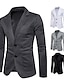 cheap Men&#039;s Jackets &amp; Coats-Men&#039;s Blazer Outdoor Daily Wear Going out Office &amp; Career Single Breasted Two-button Lapel Stylish Warm Ups Comfort Jacket Outerwear Plain Pocket Dark Grey Black White