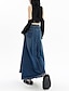 abordables Faldas Lisas-Mujer Columpio Falda larga Maxi Faldas Color sólido Casual Diario Todas las Temporadas Mezclilla Básico Verano Azul Piscina
