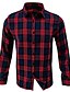 cheap Flannel Shirts-Men&#039;s Flannel Shirt Plaid Turndown Black / White Blue Black / Brown Dusty Blue Red Outdoor Casual Long Sleeve Button-Down Clothing Apparel Cotton Vintage Fashion Classic