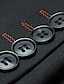 abordables Trajes-Trajes de novio negros color liso 2 piezas standard fit cruzada dos botones 2023