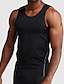 ieftine Tricouri de Sală-Bărbați Vest Top Cămașă musculară Cămăși care absorb umezeala Tee Top Simplu Crewneck Sporturi &amp; Exterior Îmbrăcăminte Atletică Fără manșon Îmbrăcăminte Modă Șic Stradă A face exerciții fizice
