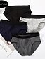 abordables Sous-vêtements pour hommes-Homme 3 paquet Slips Respirable Doux Plein Taille médiale Noir Rouge