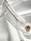 preiswerte Freizeithemden für Herren-Herren leinenhemd Glatt Opa Stehkragen Weiß Marineblau Grau Arbeit Ausgehen Langarm Bekleidung Leinen Vintage Geschäftlich Komfortabel