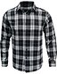 cheap Flannel Shirts-Men&#039;s Flannel Shirt Plaid Turndown Black / White Blue Black / Brown Dusty Blue Red Outdoor Casual Long Sleeve Button-Down Clothing Apparel Cotton Vintage Fashion Classic