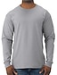 abordables T-shirts décontractés pour hommes-Homme Chemise fluo Plein Ras du cou Extérieur Usage quotidien manche longue Vêtement Tenue Vêtement de rue Confort