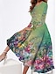 cheap Print Dresses-Women&#039;s Casual Dress Floral Print Crew Neck Midi Dress Daily Long Sleeve Spring Fall