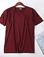 abordables Camisetas casuales de hombre-Hombre Camiseta Color sólido/liso Escote en Pico Casual Diario Manga Corta Ropa Sin Costura Básico Casual Suave