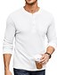abordables T-shirts décontractés pour hommes-t-shirt basique henley gaufré vichy à manches longues pour hommes avec poches