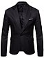 cheap Men&#039;s Jackets &amp; Coats-Men&#039;s Blazer Durable Casual / Daily Business Vacation To-Go Single Breasted Turndown Comfort Leisure Jacket Outerwear Solid / Plain Color Pocket Dark Grey Black White