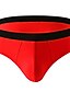 cheap Men&#039;s Underwear-Men&#039;s 3 Pack Briefs Breathable Soft Plain Mid Waist Black Red