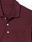 cheap Classic Polo-Men&#039;s Polo Shirt Golf Shirt Plain Turndown Blue-Green White Wine Red Blue Outdoor Daily Short Sleeve Button-Down Clothing Apparel Cotton Casual Comfortable Pocket