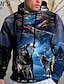 cheap Men&#039;s Plus Size Hoodies-Men&#039;s Plus Size Pullover Hoodie Sweatshirt Big and Tall Animal Hooded Print Long Sleeve Spring &amp;  Fall Fashion Streetwear Basic Comfortable Daily Wear Vacation Tops