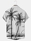 cheap Men&#039;s Printed Shirts-Men&#039;s Coconut Tree Tropical Plants Shirt Summer Hawaiian Shirt Short Sleeves Shirt Turndown Tropical Fashion Hawaiian Outdoor Street Hawaiian Blue Purple Brown S M L