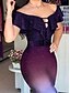 cheap Party Dresses-Women&#039;s Bodycon Sheath Dress Formal Dress Midi Dress Black Blue Purple Sleeveless Floral Ruffle Summer Spring Off Shoulder Party Evening Party 2023 S M L XL 2XL 3XL / Elegant Dress / Print