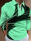 preiswerte 3D-Reißverschluss-Polo-Herren Poloshirt Golfhemd Abstrakt Grafik-Drucke Geometrie Umlegekragen Schwarz Weiß Gelb Marineblau Blau 3D-Druck Outdoor Strasse Langarm Zip Bedruckt Bekleidung Sport Modisch Strassenmode Designer