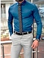 Недорогие Рубашки-Мужская классическая рубашка стандартного кроя с длинными рукавами и лацканами, однотонная, полиэстер, черная, белая, розовая, 2024