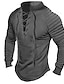 cheap Men&#039;s Casual T-shirts-Men&#039;s Long Sleeve Shirt Plain Slim Pleated Standing Collar Street Vacation Long Sleeve Pleated Sleeve Lace up Clothing Apparel Designer Basic Modern Contemporary