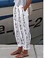 cheap Graphic Bottoms-Women&#039;s Linen Pants Baggy Pants Linen Cotton Blend Side Pockets Baggy Print Full Length White Summer