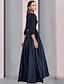 cheap Mother of the Bride Dresses-A-Line Mother of the Bride Dress Wedding Guest Elegant High Low Sweet Spaghetti Strap Asymmetrical Tea Length Satin 3/4 Length Sleeve with Pleats 2024