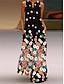 Χαμηλού Κόστους Print Φορέματα-Γυναικεία Μακρύ φόρεμα Καθημερινό φόρεμα Κοντομάνικο φόρεμα Φόρεμα ριχτό Φλοράλ Καθημερινό ΕΞΩΤΕΡΙΚΟΥ ΧΩΡΟΥ Καθημερινά Σαββατοκύριακο Τσέπη Στάμπα Αμάνικο Λαιμόκοψη V Φόρεμα Κανονικό