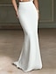 cheap Wedding Dresses-Hall Simple Wedding Dresses Mermaid / Trumpet Separates Separates Sweep / Brush Train Stretch Fabric Bridal Skirts Bridal Gowns With Solid Color 2024