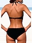billiga Bikiniset-Dam Plusstorlekar Badkläder Bikini Baddräkt 2 st Rand Randig Standkläder Tryck upp Baddräkter