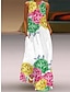 Χαμηλού Κόστους Print Φορέματα-Γυναικεία Μακρύ φόρεμα Καθημερινό φόρεμα Κοντομάνικο φόρεμα Φόρεμα ριχτό Φλοράλ Καθημερινό ΕΞΩΤΕΡΙΚΟΥ ΧΩΡΟΥ Καθημερινά Σαββατοκύριακο Τσέπη Στάμπα Αμάνικο Λαιμόκοψη V Φόρεμα Κανονικό