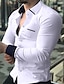 رخيصةأون قمصان رجالية-رجالي قميص رسمي أبيض زهري أزرق البحرية كم طويل 平织 طوي ربيع &amp; الصيف زفاف المكتب &amp; الوظيفة ملابس