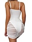 Χαμηλού Κόστους βασικά νυχτερινά φορέματα-Γυναικεία Φόρεμα κορσέ Σλιπ Φόρεμα Μίνι φόρεμα Σέξι Δίχτυ Μονόχρωμο Τιράντες Πάρτι Λευκό Πορτοκαλί 2023 Καλοκαίρι Άνοιξη XS Τ M L