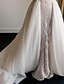 cheap Wedding Dresses-Engagement Formal Wedding Dresses A-Line Separates Separates Chapel Train Tulle OverSkirts Bridal Gowns With Solid Color 2024