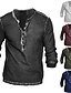 cheap Men&#039;s Casual T-shirts-Men&#039;s Henley Shirt Plain Henley Street Vacation Long Sleeve Clothing Apparel Basic Designer Modern Contemporary