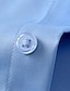 baratos Camisas masculinas de negócios-Homens Saia Azul Claro Preto Branco Manga Longa Tecido Lapela Primavera Outono Casamento Escritório e Carreira Roupa