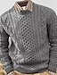cheap Men&#039;s Pullover Sweater-Men&#039;s Sweater Pullover Ribbed Cable Knit Cropped Knitted Crew Neck Modern Contemporary Daily Wear Going out Clothing Apparel Fall &amp; Winter Black Pink M L XL