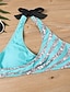 preiswerte Bikini-Sets-Damen Übergröße Badeanzug Bikinis Bademode 2 teilig Streifen Gestreift Strandbekleidung Push-Up Hosen Badeanzüge