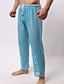 ieftine Sleep Bottom-Bărbați loungewear Pantaloni de Casă Simplu Stilat Casual Confortabili Casă Zilnic Pat Nailon Respirabil Găurite Vară Primăvară Negru Alb