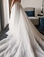 cheap Wedding Dresses-Engagement Formal Wedding Dresses A-Line Separates Separates Chapel Train Tulle OverSkirts Bridal Gowns With Solid Color 2024