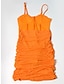 billige grundlæggende natkjoler-Dame Korset kjole Slip kjole Kort minikjole Sexet Net Ensfarvet Med stropper Fest Hvid Orange 2023 Sommer Forår XS S M L