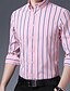 cheap Men&#039;s Dress Shirts-Men&#039;s Dress Shirt Striped Turndown Black and Red Black White Yellow Navy Blue Wedding Outdoor Long Sleeve Button-Down Clothing Apparel Fashion Casual Breathable Comfortable