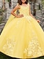 cheap Flower Girl Dresses-Princess Floor Length Flower Girl Dress Quinceanera Girls Cute Prom Dress Satin with Appliques Sparkle &amp; Shine Elegant Fit 3-16 Years