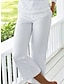 cheap Women&#039;s Cotton Linen Pants-Women&#039;s Linen Pants Chinos Faux Linen Side Pockets Baggy Calf-Length Black